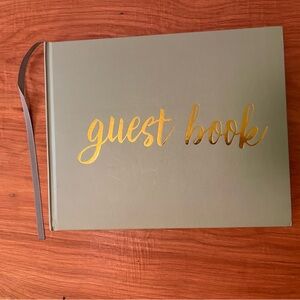Green Guest Book with Gold Lettering